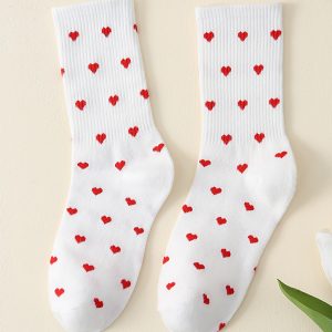 Heart Pattern Crew Socks
